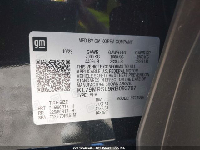 KL79MRSL9RB093767 Chevrolet Trailblazer Awd Lt