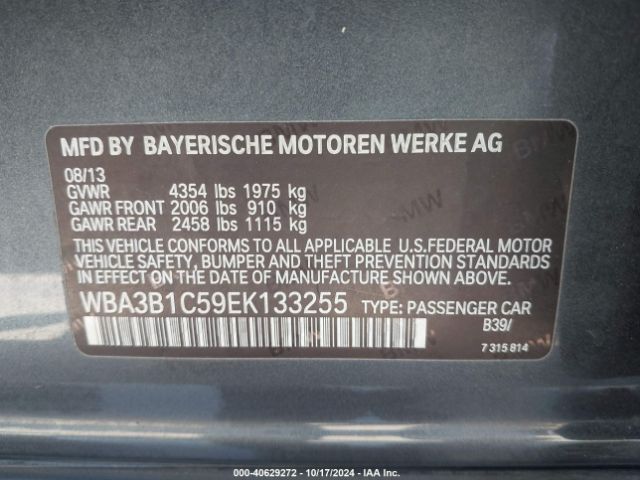 WBA3B1C59EK133255 BMW 320i