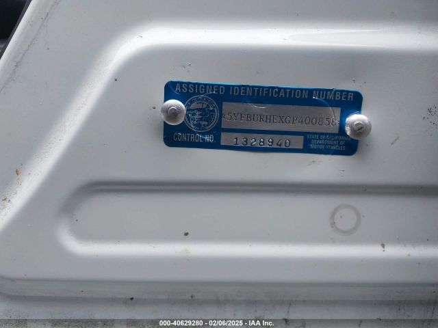5YFBURHEXGP400858 Toyota Corolla S Plus