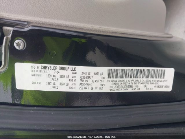 2C4RC1BG3ER436580 Chrysler Town & Country Touring