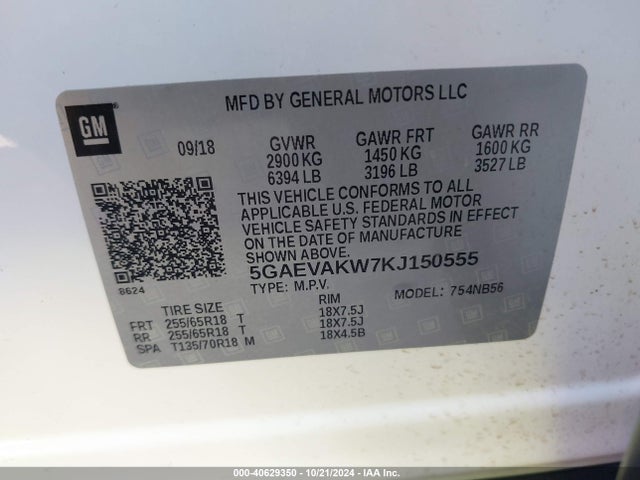 5GAEVAKW7KJ150555 Buick Enclave Awd Essence