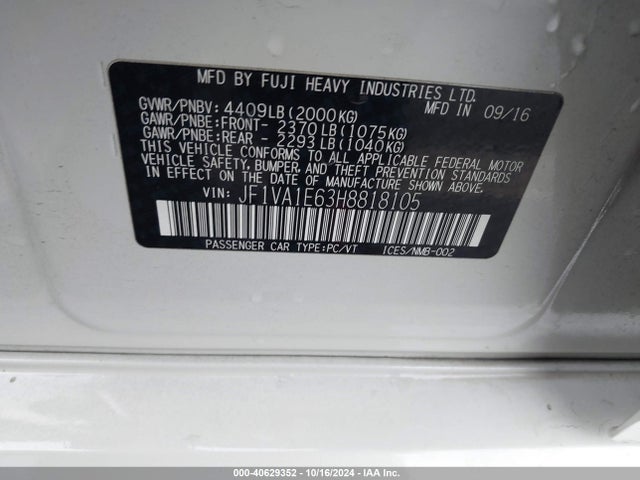 JF1VA1E63H8818105 Subaru Wrx Premium