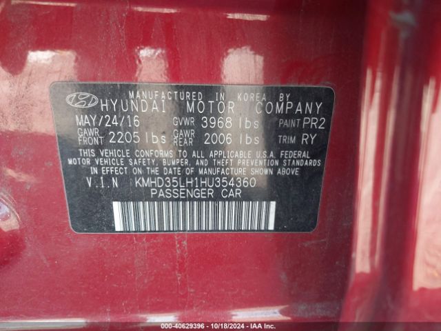 KMHD35LH1HU354360 Hyundai ELANTRA GT