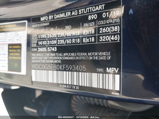 WDC0G5EB0KF593405 Mercedes-Benz Glc 350e 4matic