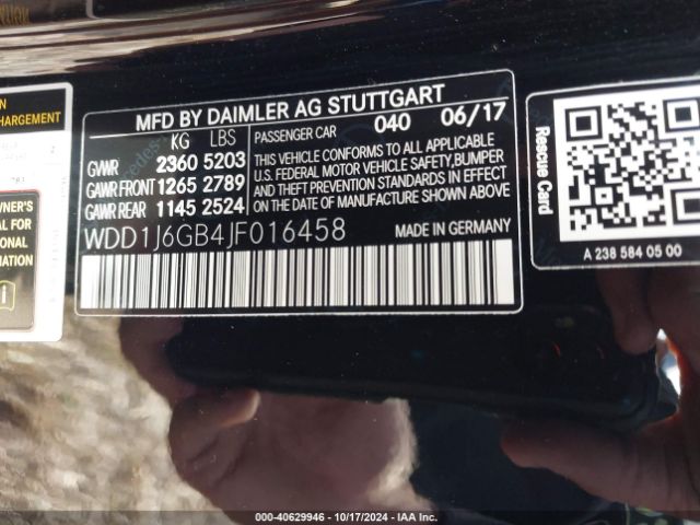 WDD1J6GB4JF016458 Mercedes-Benz E 400 4matic
