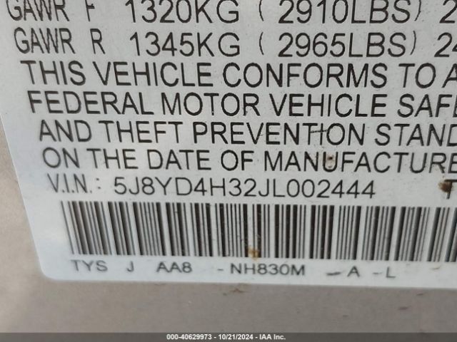 5J8YD4H32JL002444 Acura MDX