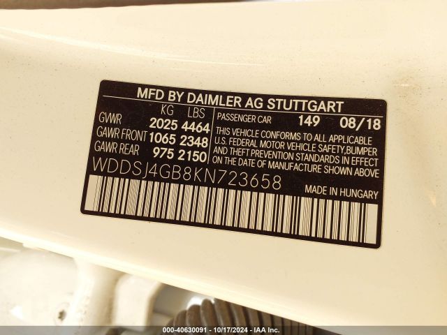 2019 MERCEDES-BENZ CLA WDDSJ4GB8KN723658 Photo 8