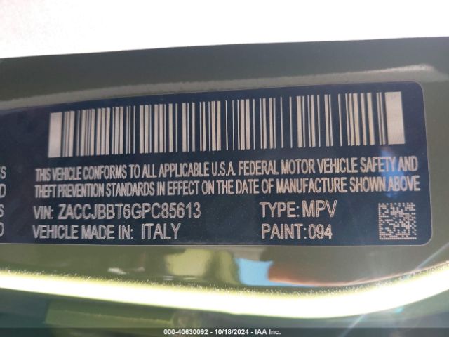 ZACCJBBT6GPC85613 Jeep Renegade 75th Anniversary