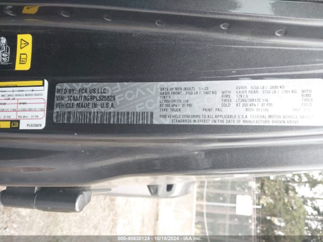 1C6JJTBG9PL525829 Jeep Gladiator Rubicon 4x4