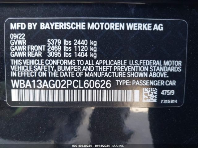 WBA13AG02PCL60626 BMW 530e