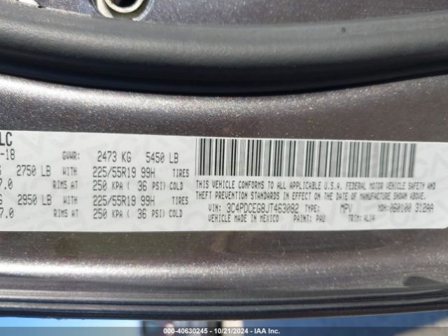 3C4PDCEG8JT463082 Dodge JOURNEY GT