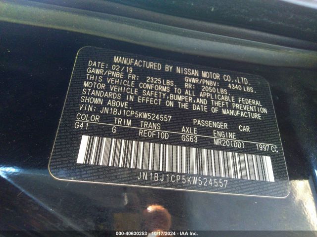 JN1BJ1CP5KW524557 Nissan Rogue Sport Sv