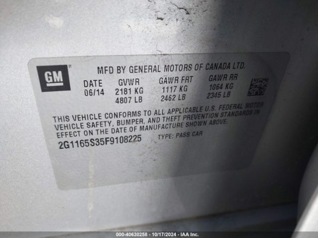 2G1165S35F9108225 Chevrolet IMPALA 2LZ