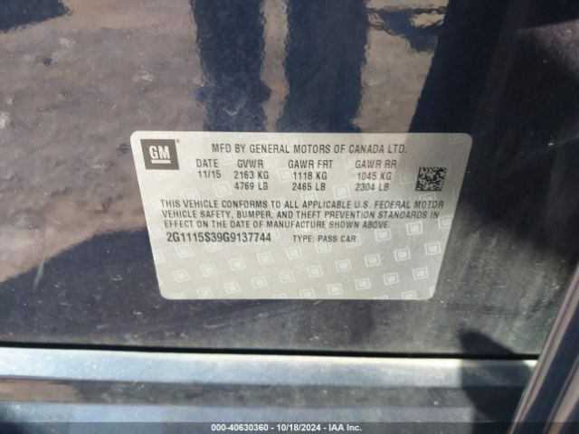 2G1115S39G9137744 Chevrolet Impala 2lt