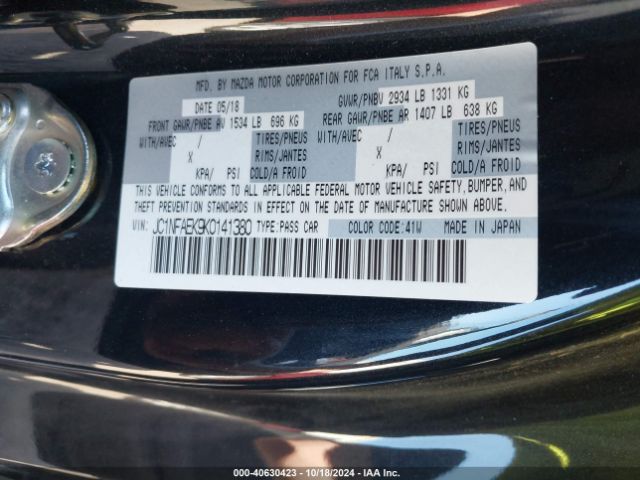 JC1NFAEK9K0141380 Fiat 124 Spider Abarth