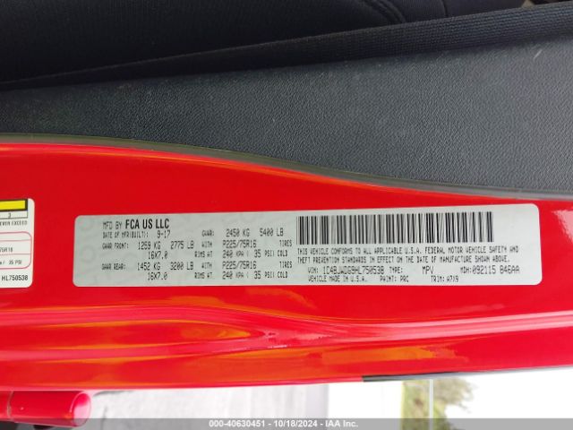 1C4BJWDG9HL750538 Jeep Wrangler Unlimited Sport 4x4