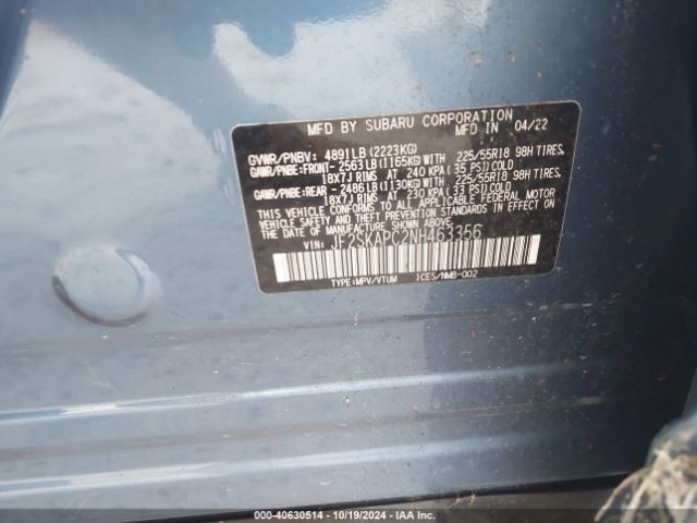 JF2SKAPC2NH463356 Subaru Forester Limited