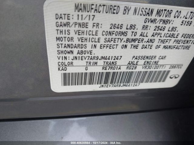 JN1EV7AR9JM441247 Infiniti Q50 3.0t Sport