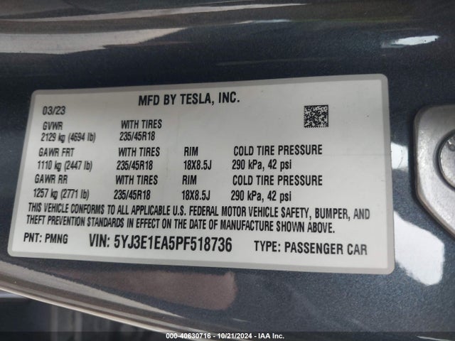 2023 TESLA MODEL 3 5YJ3E1EA5PF518736 Photo 8