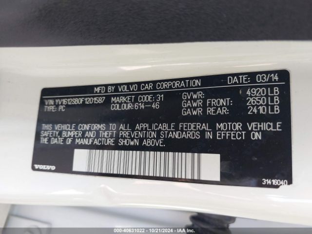 YV1612SB0F1201587 Volvo V60 T5 Premier