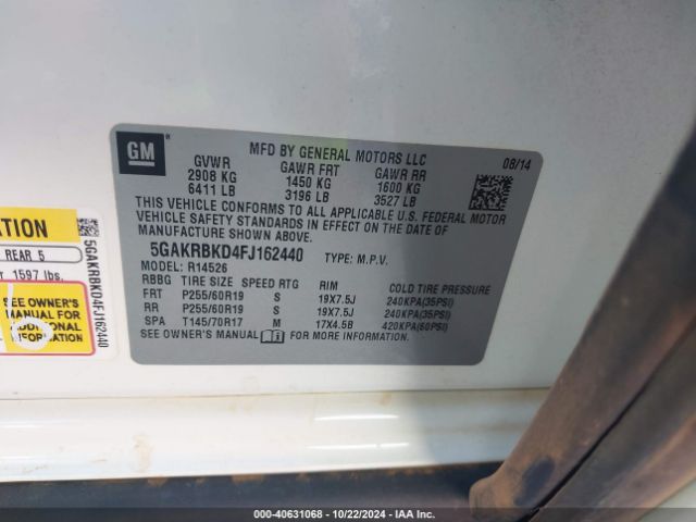 5GAKRBKD4FJ162440 Buick Enclave Leather