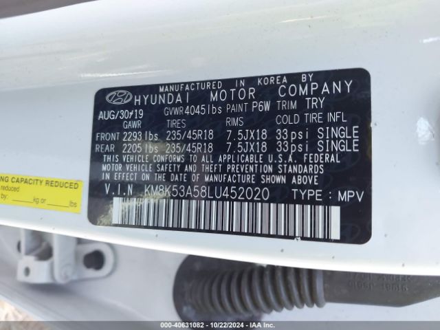 KM8K53A58LU452020 Hyundai Kona Ultimate