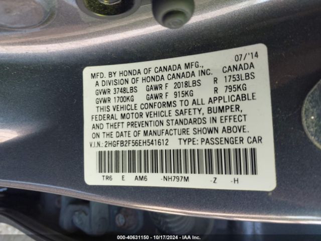 2HGFB2F56EH541612 Honda Civic Lx