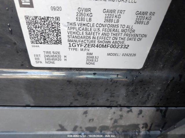 1GYFZER40MF002332 Cadillac Xt4 Fwd Sport