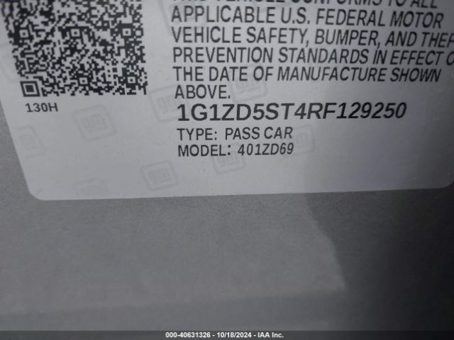 1G1ZD5ST4RF129250 Chevrolet Malibu Fwd 1lt