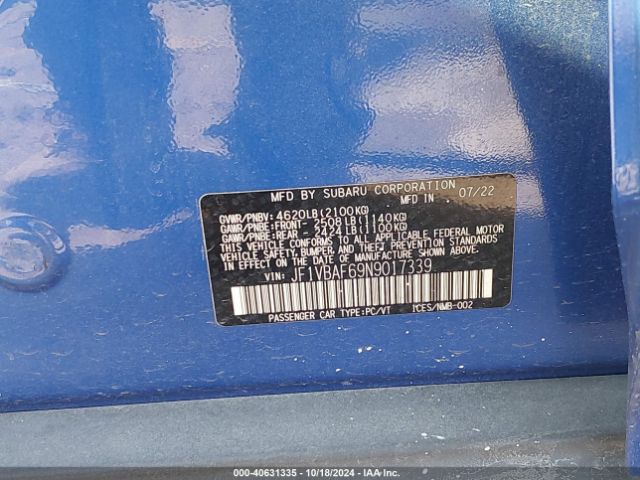 JF1VBAF69N9017339 Subaru Wrx Premium