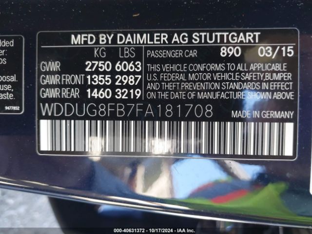 WDDUG8FB7FA181708 Mercedes-Benz S 550 4matic