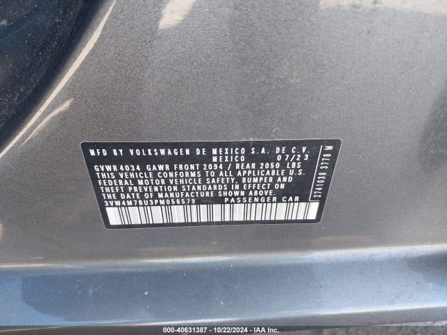 3VW4M7BU3PM056579 Volkswagen Jetta 1.5t S