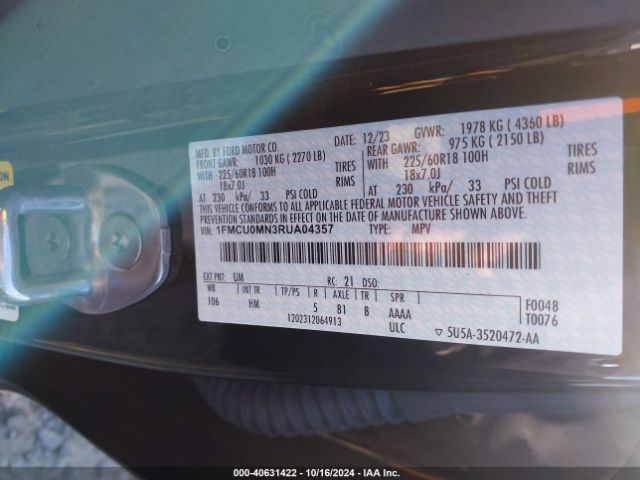 2024 FORD ESCAPE 1FMCU0MN3RUA04357 Photo 8