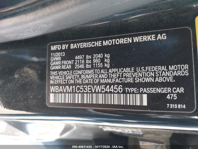 WBAVM1C53EVW54456 BMW X1 Sdrive28i