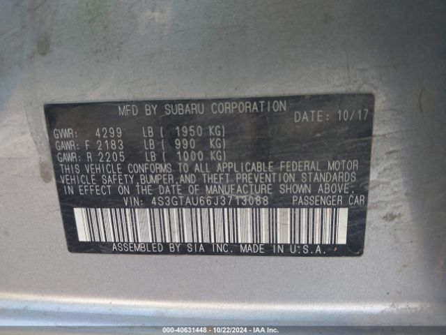 4S3GTAU66J3713088 Subaru Impreza 2.0i Limited