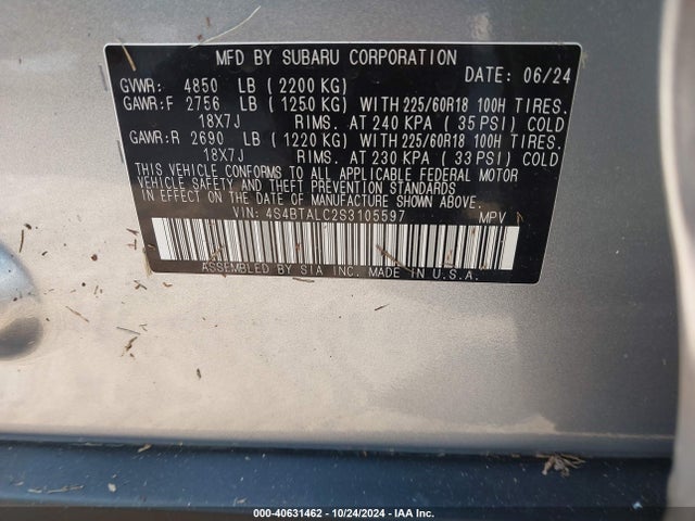 Subaru Outback Onyx Edition 2025 4S4BTALC2S3105597 Image 9