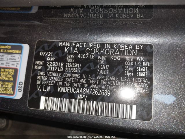 KNDEUCAA8N7262639 KIA SELTOS S