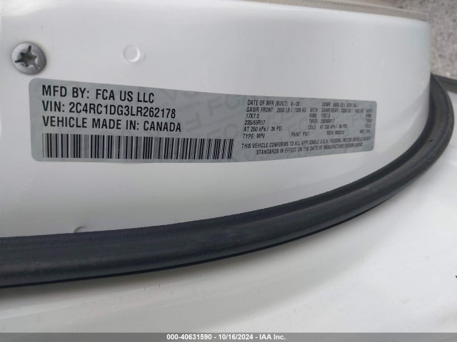 Chrysler Voyager Lxi 2020 2C4RC1DG3LR262178 Image 9