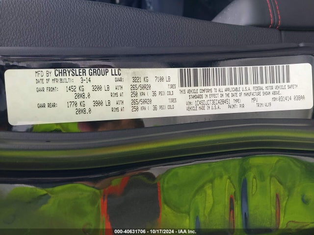 1C4SDJCT3EC428451 Dodge Durango R/t
