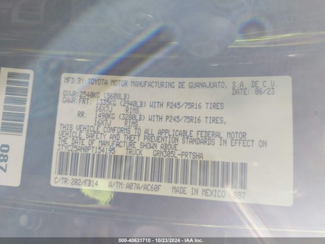 3TYCZ5AN0PT154195 Toyota Tacoma Sr V6