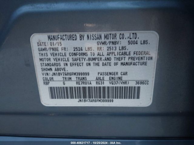 JN1BV7AR6FM399999 Infiniti Q50 Premium