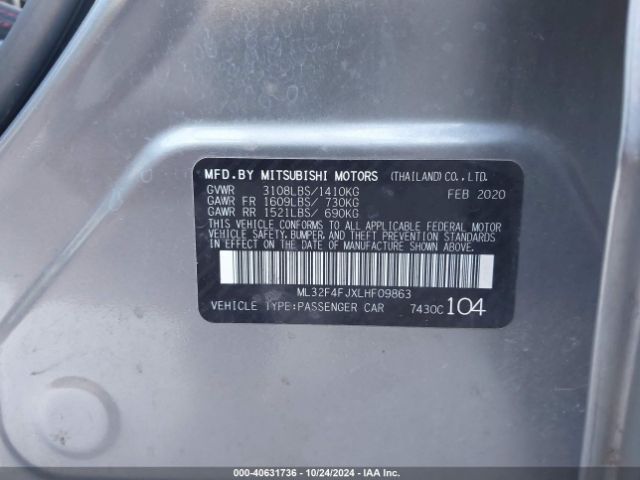 2020 MITSUBISHI MIRAGE G4 ML32F4FJXLHF09863 Photo 8