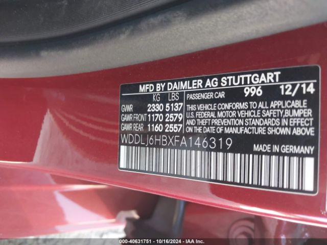 WDDLJ6HBXFA146319 Mercedes-Benz Cls 400 4matic