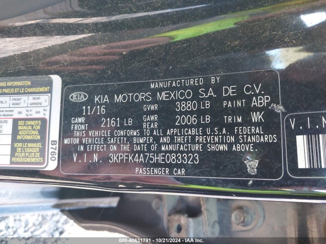 KIA FORTE LX 2017 3KPFK4A75HE083323 Image 9