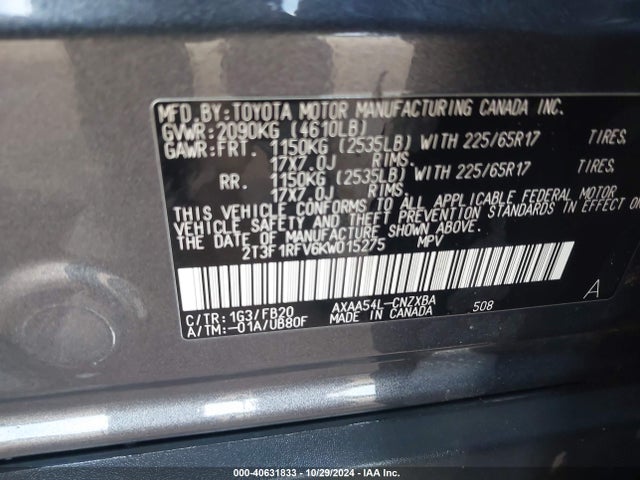 Toyota RAV4 LE 2019 2T3F1RFV6KW015275 Image 9