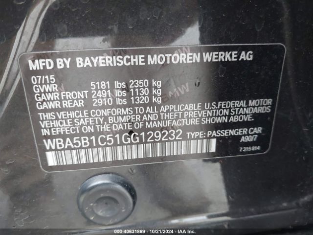WBA5B1C51GG129232 BMW 535i