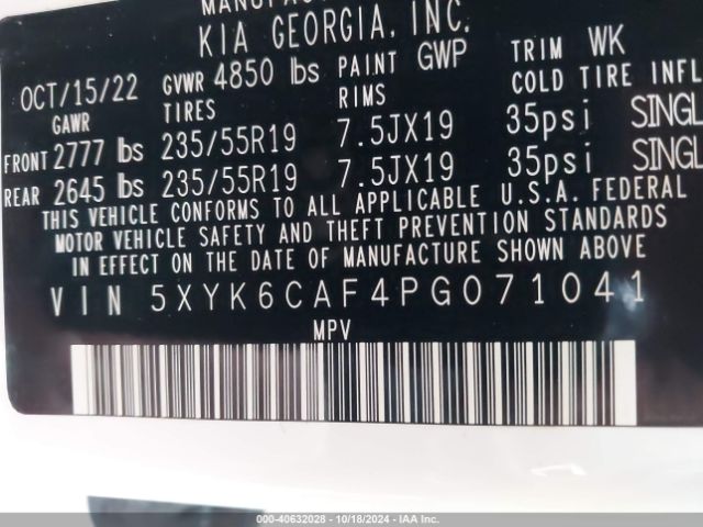 5XYK6CAF4PG071041 KIA Sportage X-line