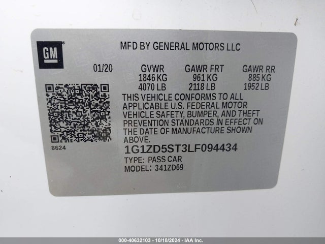 Chevrolet Malibu Fwd Lt 2020 1G1ZD5ST3LF094434 Image 9