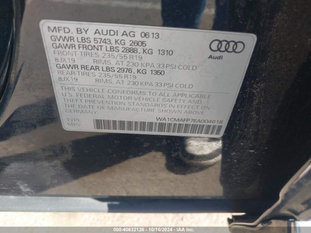 WA1CMAFP7EA004618 Audi Q5 3.0 Tdi Premium Plus