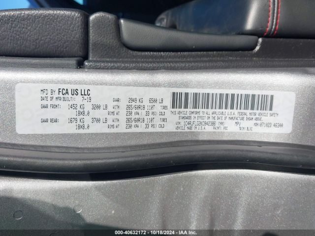 1C4RJFLG2KC842386 Jeep Grand Cherokee Trailhawk 4x4